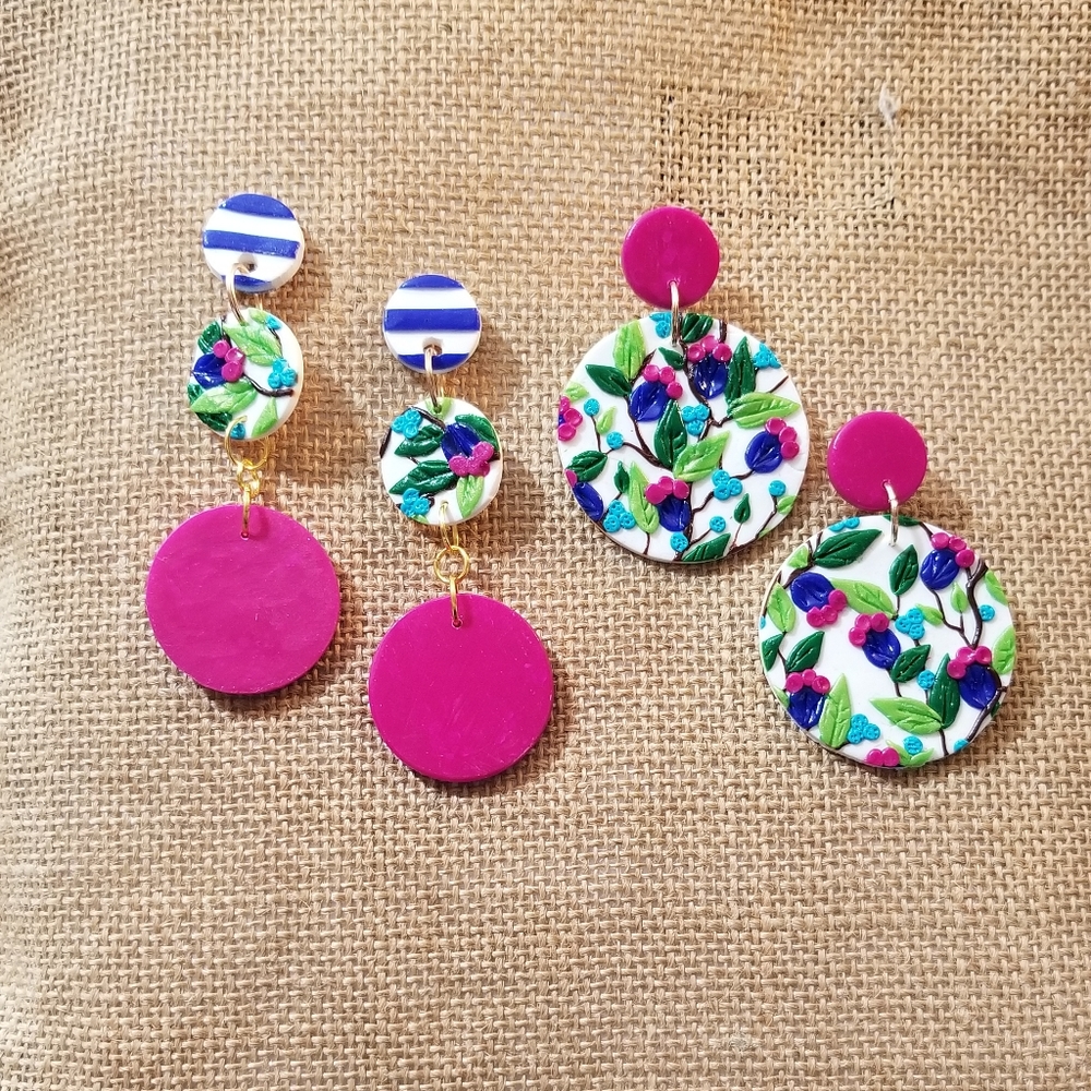 Handcrafted clay earrings